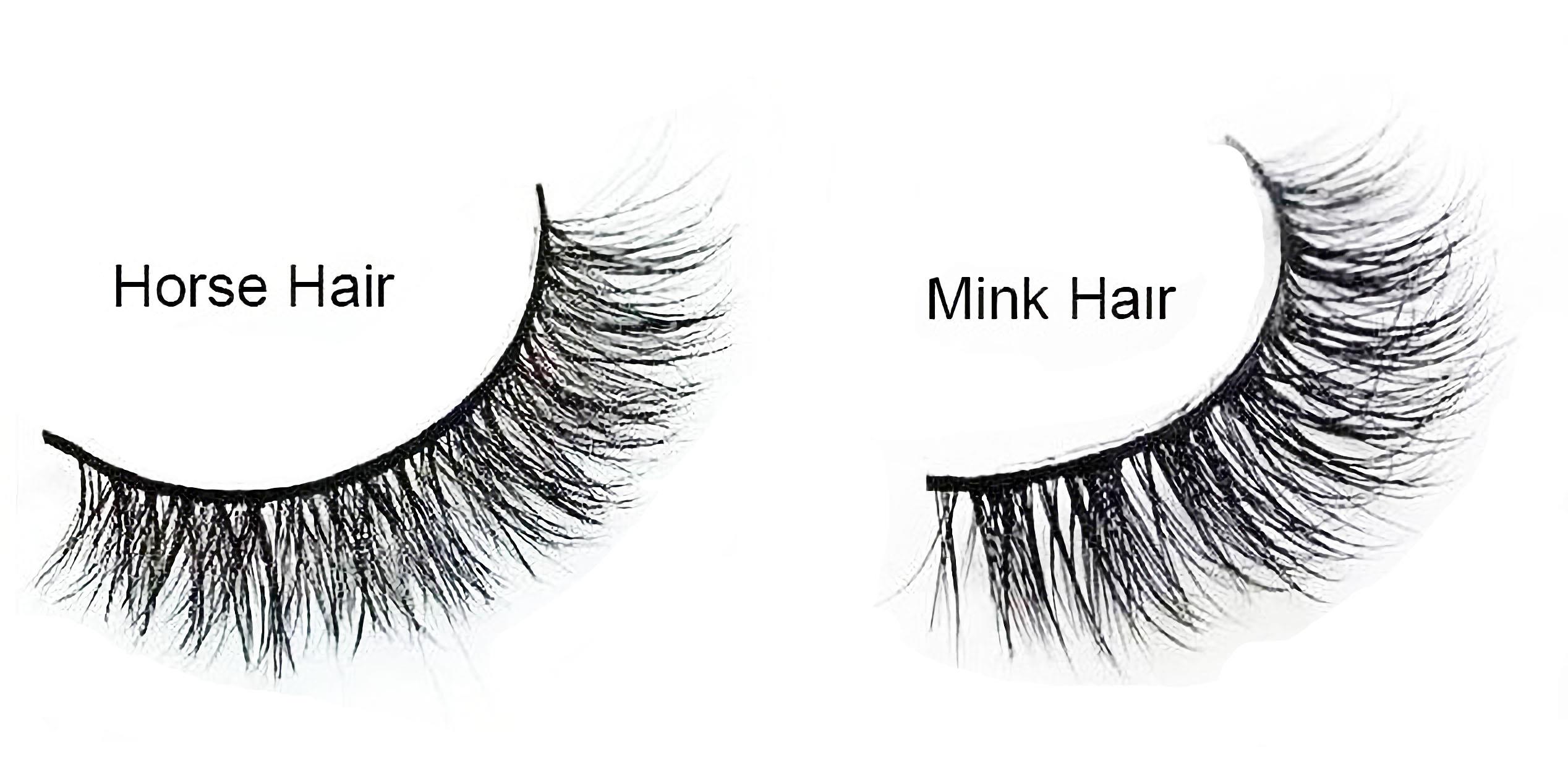 ábhar an chapaill agus an mhioncóis lashes bhréige material of false lashes horse and mink